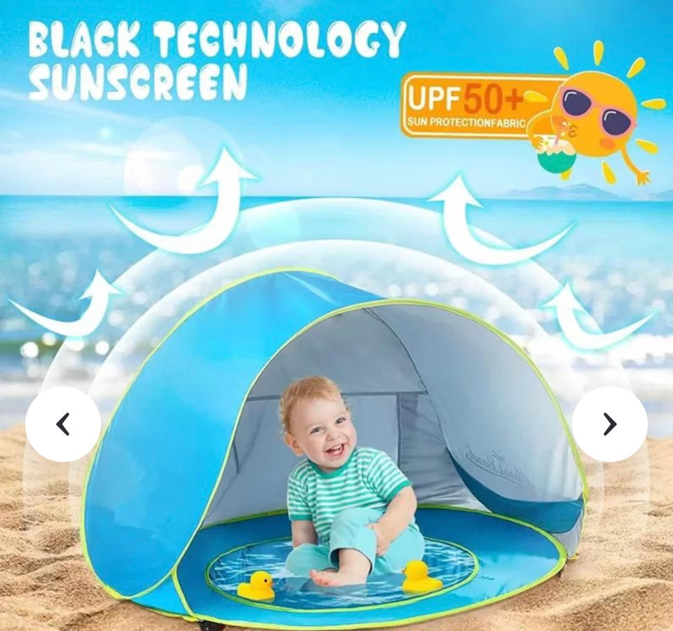 Baby Beach Tent with Splash Pool – UV Protection Pop-Up Sun Shade for Infants & Toddlers